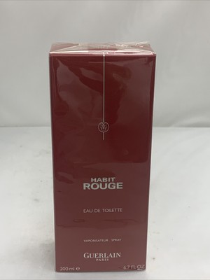 Guerlain Habit Rouge Edt 200ml/ 6.7 Oz  Spray New Reg