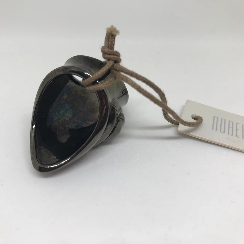 ~$325~NWT!~ROBERT LEE MORRIS~BLACK / GUNMETAL RING~SILVER PLATED~SIZE 6.5 to 7~ - Image 4 of 4
