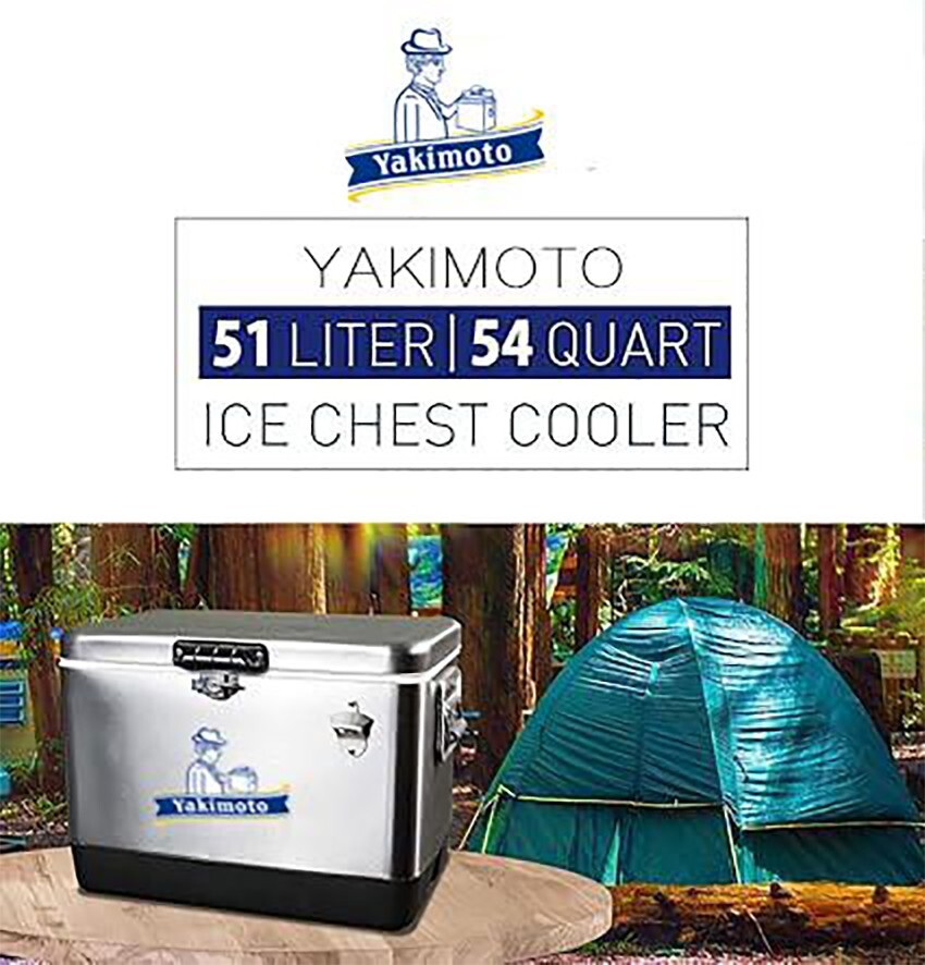 Yakimoto 54 Qt stainless steel Cooler Picnic Camping Beverage Ice