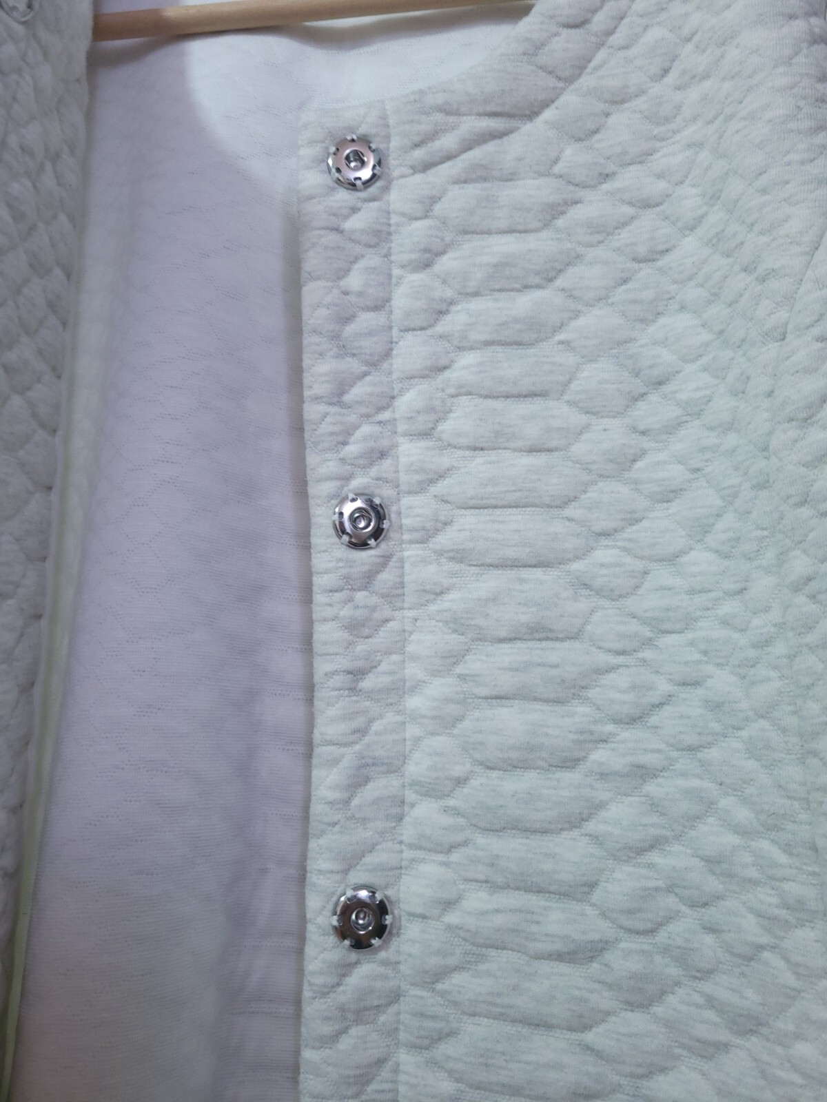 Soft Surroundings Quilted Jacket Snap Button Whit… - image 6