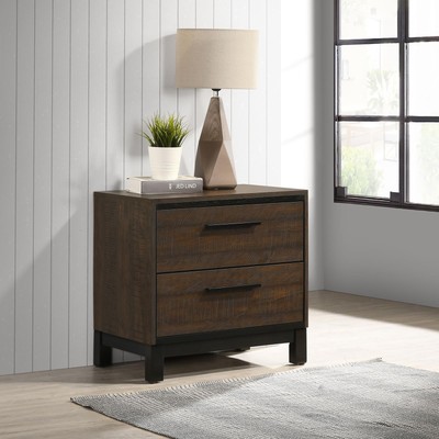 Rustic Tobacco & Dark Bronze Nightstand