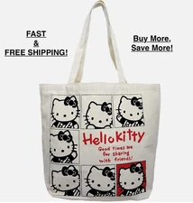 Hello Kitty Canvas Tote Bag Reusable Grocery Shopping Bag Cute Japan BEST PRICE!