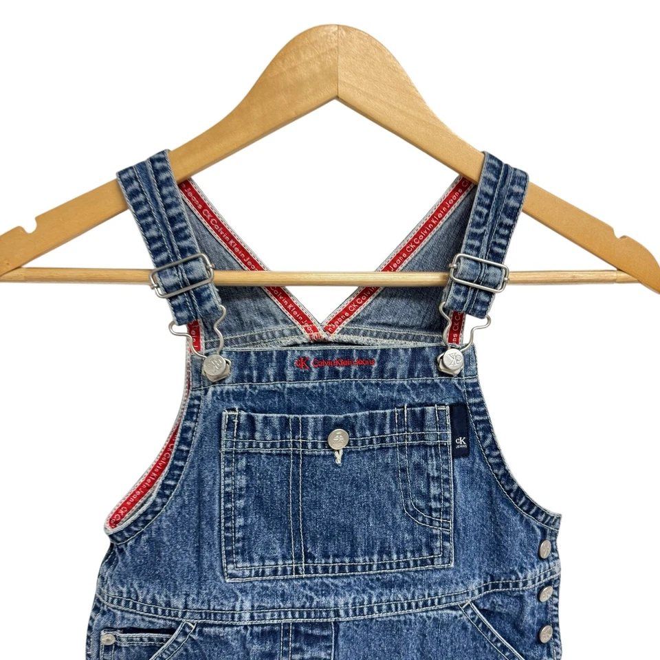 Vintage Calvin Klein Girls overall jumper Jean dress size M - Image 2 of 4