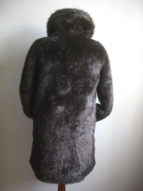 BIBA FAUX FUR COAT JACKET 8 small grizzly bear brown oversized blogger teddy - Image 3 of 4