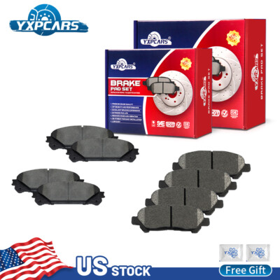 For 2008- 2011 2012 2013 Toyota Highlander Front and Rear Ceramic Brake Pads Kit