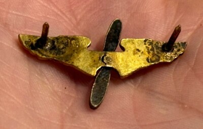 WWII WW2 USAAF Army Air Force Collar Insignia Pin Wings Propeller
