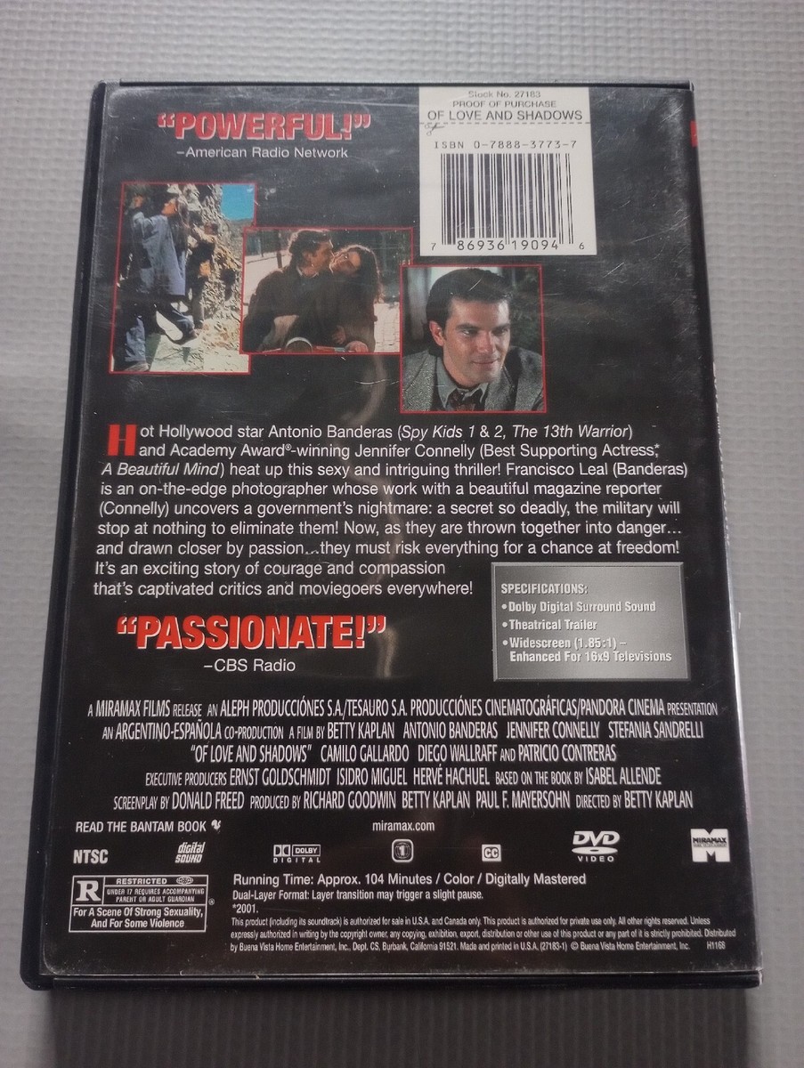 Of Love and Shadows (DVD, 2002) LIKE NEW! 786936190946| eBay Of Love and Shadows (DVD, 2002) LIKE NEW! 786936190946| eBay
