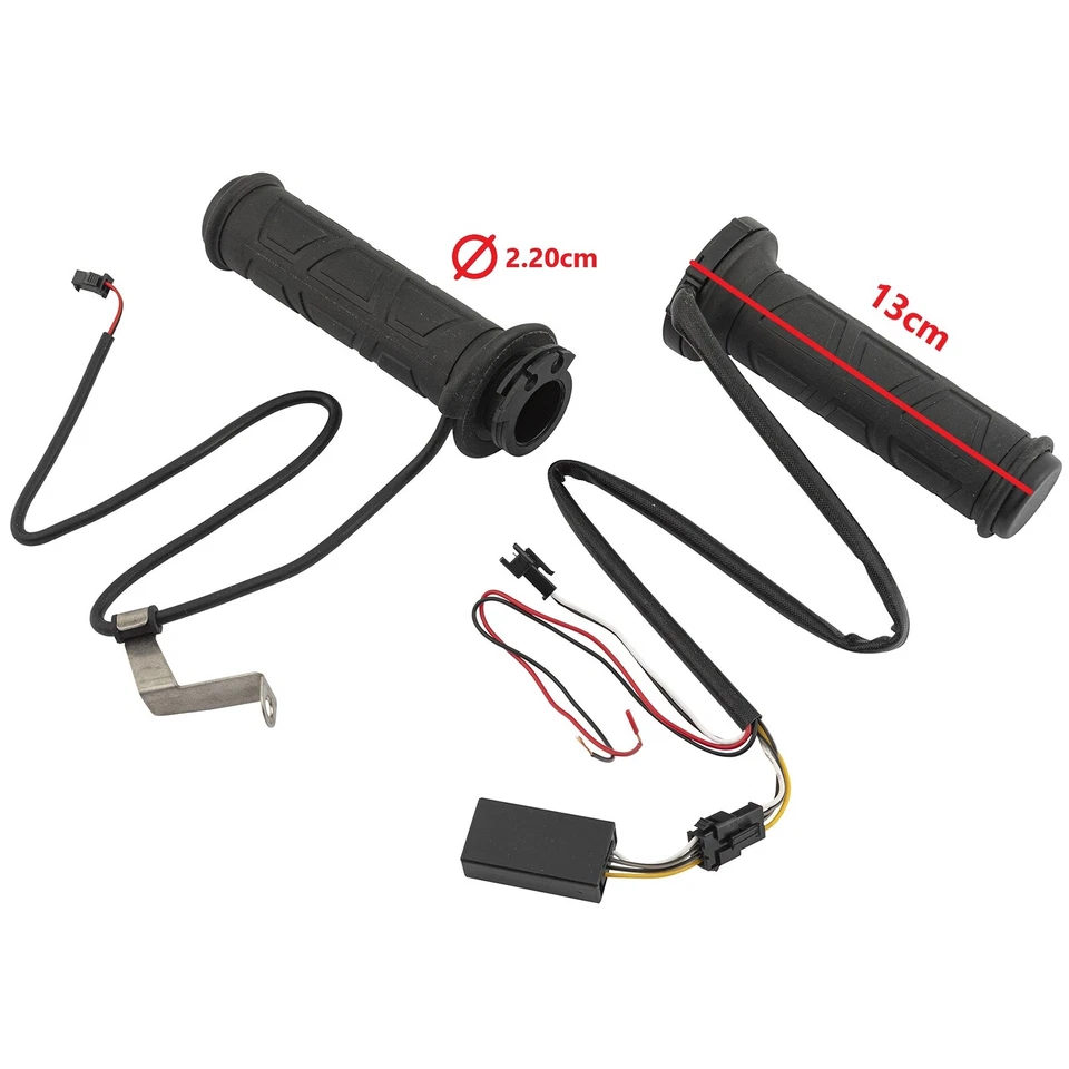 Paio Manopole Riscaldate Moto Gomma 12V Universali Elettrico Scooter A-Pro - Immagine 3 di 3