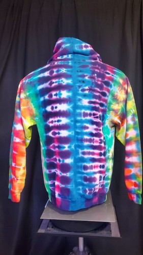 Custom Tie Dye Medium Unisex Zipper Hoodie Sweatshirt Sweet Dyes New - Picture 2 of 2
