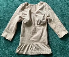 Control IT! Tan beige shapewear compression top 3/4 sleeve V neck size L nice!