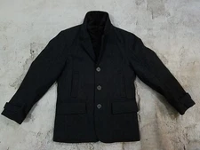 Youth Boys Size 12 Appaman Fine Tailoring Gray Wool Quilted Lined Peacoat