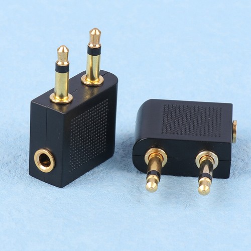 2PCS Portable Aviation Headset Conversion Plug Plane Seat Headphones Socket _yi - Afbeelding 2 van 12