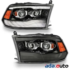 Fit 2009-2018 Dodge Ram Smoke Black Switchback Projector Headlights w/LED DRL