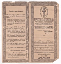 1918 Vintage United States Government Thrift Card + One 25 Cents Stamp Attached