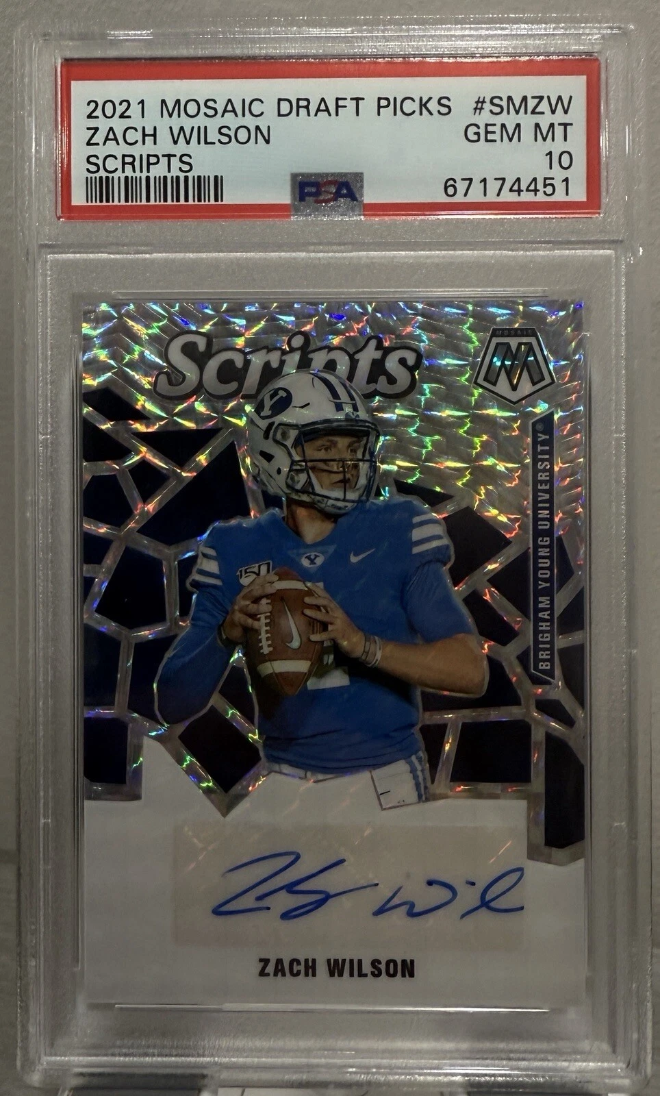 Zach Wilson Panini Mosaic Draft Picks Scripts #SMZW Base