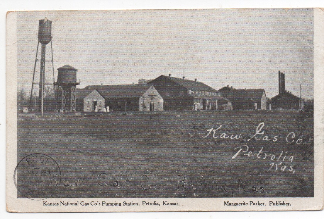 1908 Postcard Kansas National Gas Co Pumping Station Petrolia Kansas eBay