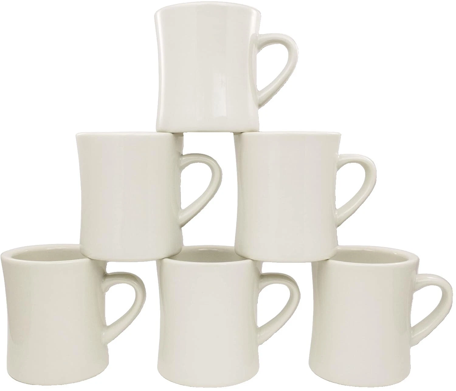 Stoneware Coffee White Mugs