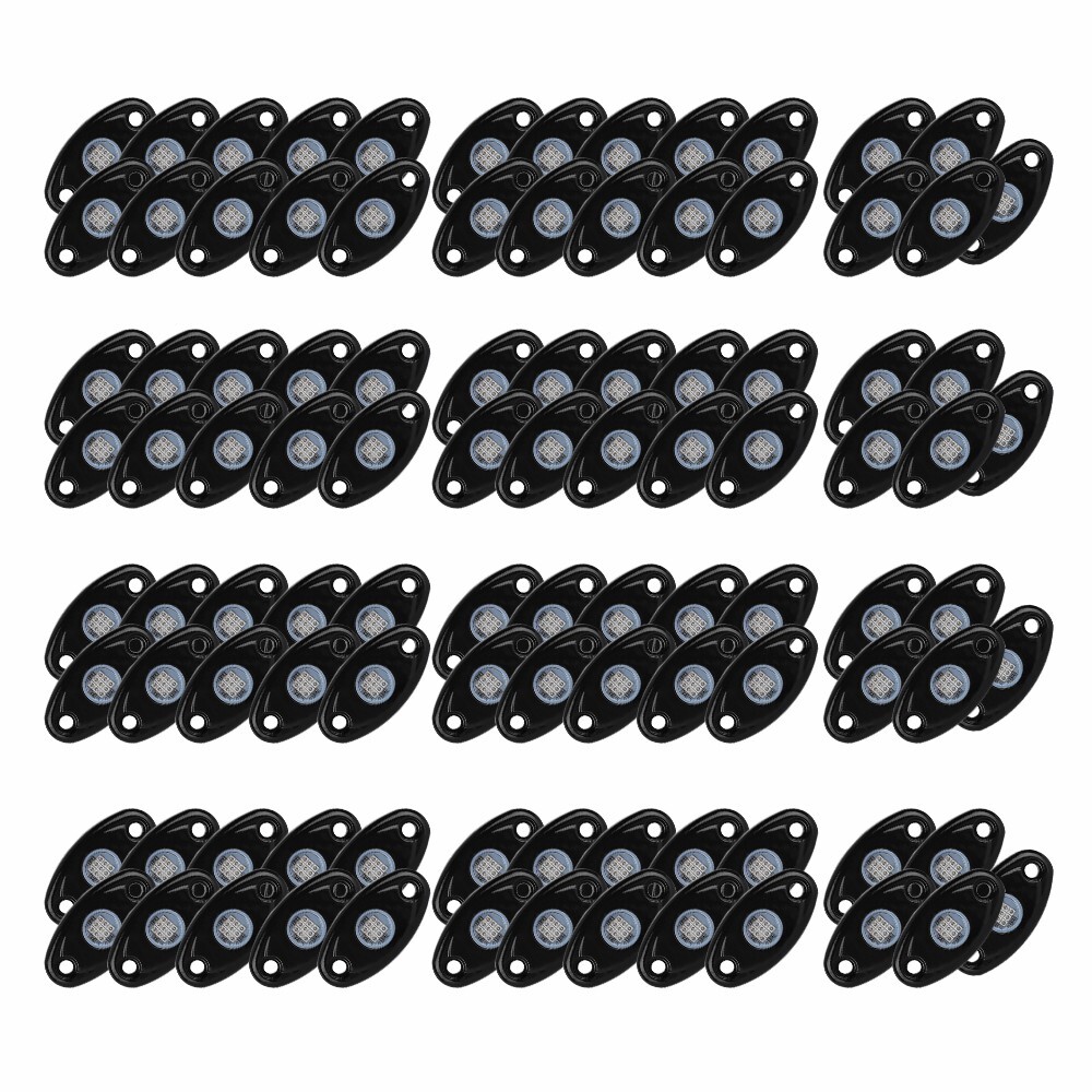 100PCS Underglow Blue LED Rock Lights Neon Pods 9LED Light Off Road UTE ATV Boat
