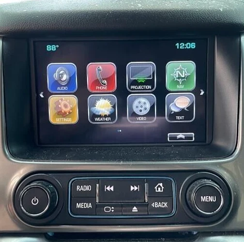 Painel de controle de rádio GMC YUKON 2017-2020 com display SOMENTE TELA ORIGINAL DO FABRICANTE - Imagem 3 de 4