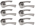 6 Pack of Twirl Lever on Rose Internal door handle Set Polished/Satin Chrome