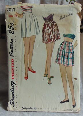 VTG 50s Misses Womans Simplicity Sewing Pattern High Waisted