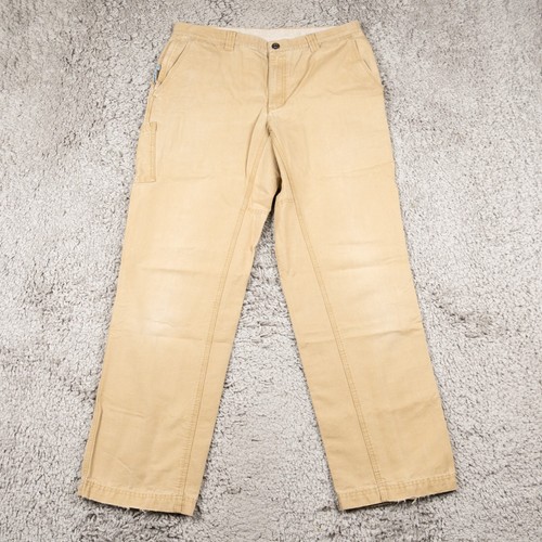 Columbia Canvas Pants Men Size W35 L34 Khaki Beige Outdoor Hiking 36x33