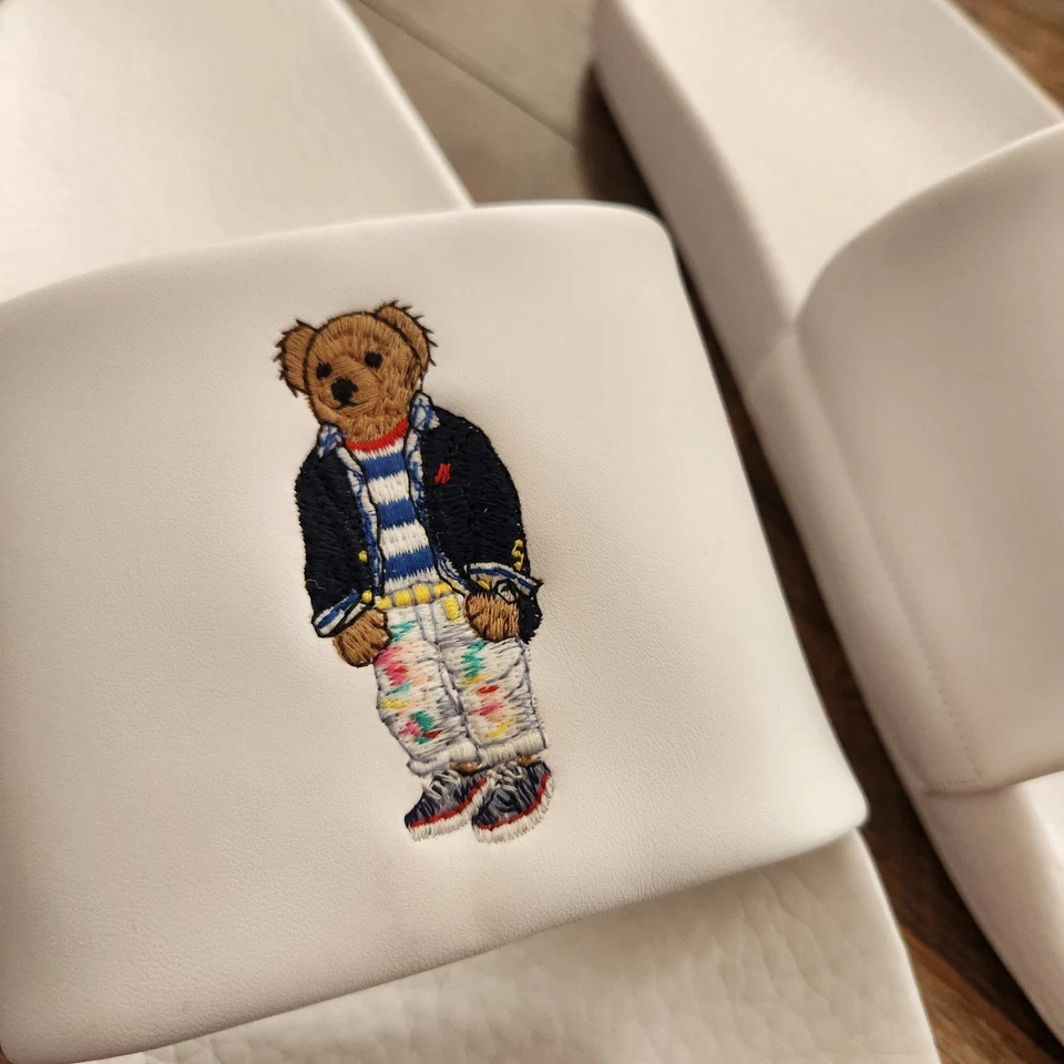 Ralph Lauren Polo Bear белый горки тапочки классический свитер логотип мужской 15 опрятный - Изображение 2 из 4