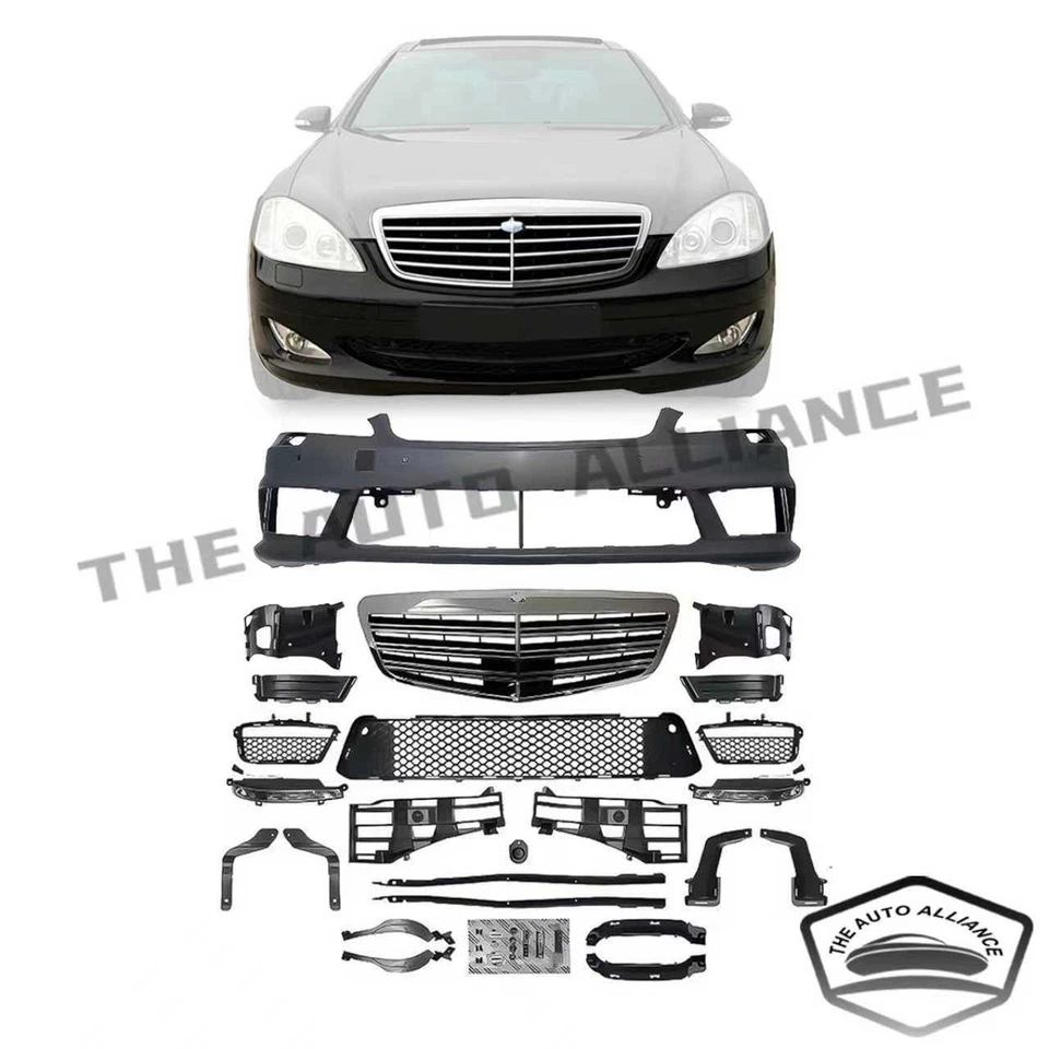 Kit de parachoques delantero con rejilla estilo AMG para MERCEDES BENZ 2007-2013 W221 S63/S65 Foto 2 de 4