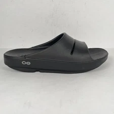 Oofos Ooahh Slide Shoes Womens Size 7 Black Recovery Sandals Comfort Foam