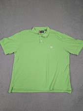 Chaps Polo Shirt Mens 2XL Green Pique Cotton Short Sleeve Casual Golf Collared