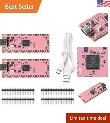 Dual-Pack Raspberry Pi Pico Compatible Boards - Pink & Efficient RP2040 Design