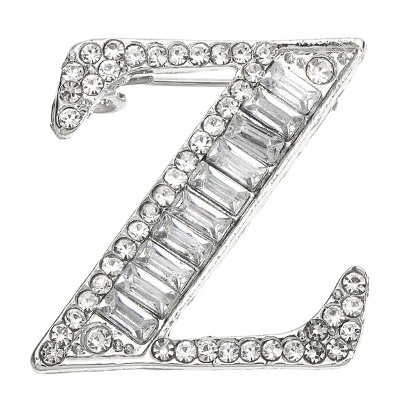 Buchstaben Broschen Anstecknadeln Buchstabe Z Initiale Strass Brosche Silber-image