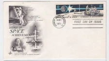 TurtlesTradingPost- Apollo Moon Landing - #1434-35 1971 FDC Artcraft Cachet