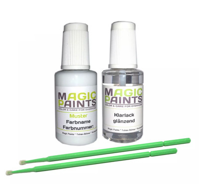 Lackstift Set geeignet für Ford, Farbnummer: 7VTA Frost Weiss + Klarlack, 2x20ml