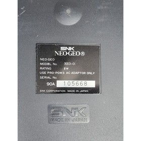 SNK Neo Geo AES Console System NEO-0 Black Serial 105668 Made in Japan Works