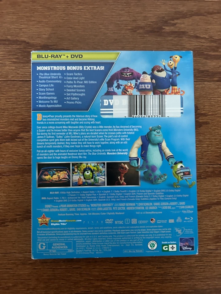 "MONSTERS UNIVERSITY" {Disney/Pixar} Blu-Ray/DVD Disc Movie, NEW! SEALED! - Image 2 of 4