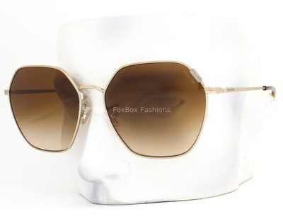 Coach Sunglasses HC 7132 900574 Shiny Light Gold Brown Gradient with Case