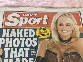 Daily sport newspaper 2001. Linsey Dawn McKenzie. Teresa May. Jordan Katie Price