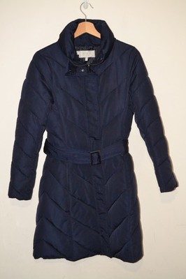 Marineblauer HOBBS Damenmantel gesteppt mittellang mit Gürtel UK 8