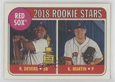 2018 Topps Heritage Rookie Stars Kyle Martin Rafael Devers #189 11ff
