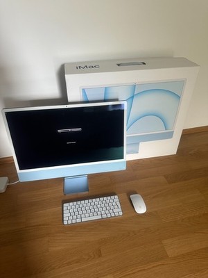 Apple iMac 24 Zoll (256GB SSD, Apple M1, 3,20GHz, 8GB, 8-Core GPU) Blau TOP