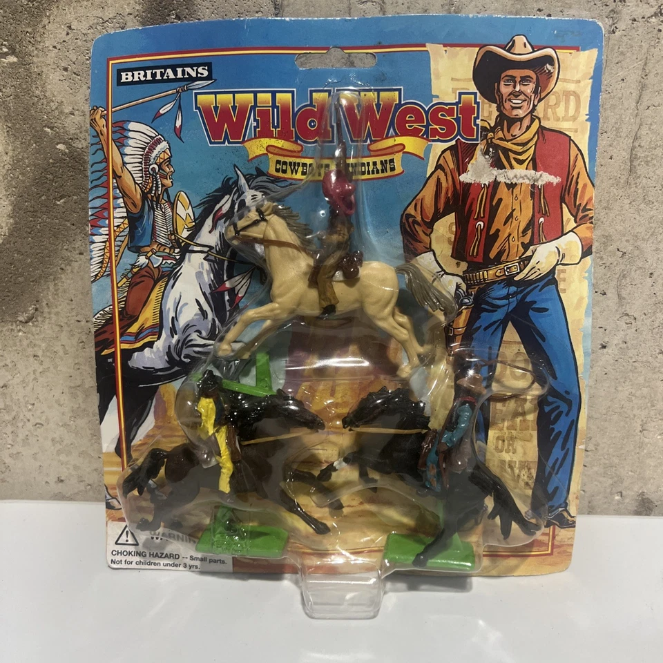 20 世纪 90 年代英国狂野西部牛仔和印度人玩具套装 6 件套 — 第 4/4 张图片