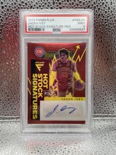 2022 PANINI FLUX HOT STOCK SIGNATURES JADEN IVEY RC RED #/49 PSA 9