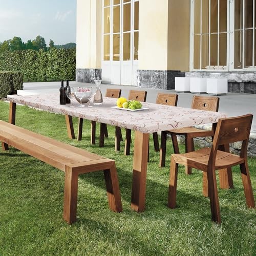 1 Pcs 6 Ft Elastic Fitted Edge Table Cover Rectangle Vinyl Outdoor Table Cover - Picture 6 of 6