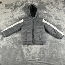 Nike Air Jordan Coat Gray Jumpman Zip Up Puffer Jacket Boys Size Small 4-5 YRS