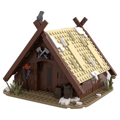 MOC Viking Village House Building Set Viking Series Architecture Expanding Kit