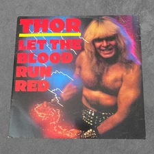 THOR Let The Blood Run Red 1985 UK 12" single pressed on Red Vinyl 12ION 165