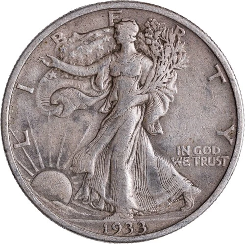 1933-S US Walking Liberty Half Dollar - VF-XF