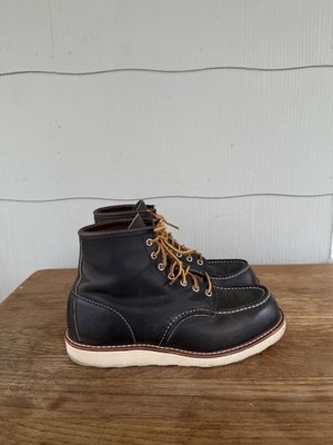 Red Wing Black Charcoal Heritage Moc Toe 6 inch Work Boots Lace Up