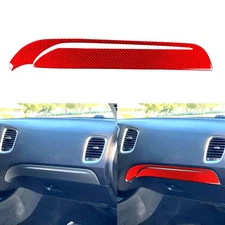Red Carbon Fiber Co-pilot Dashboard Panel Cover Trim For Dodge Durango 2011-2020
